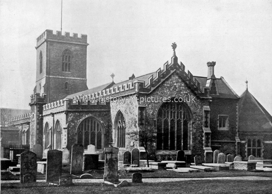 St. Dunstan's Church & Graveyard, Stepney, London. c.1890's.